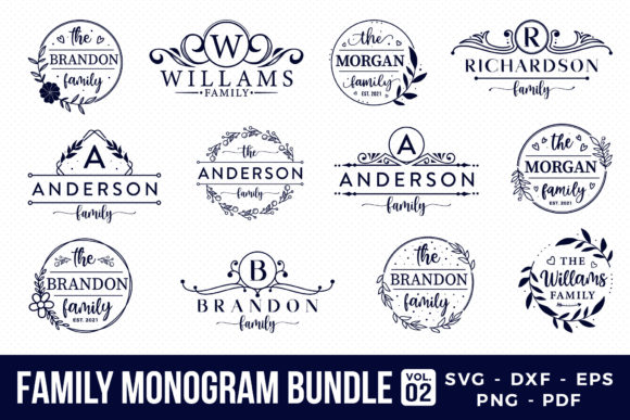 Download Family Monogram SVG Bundle Vol.2 - Family monogram Collection