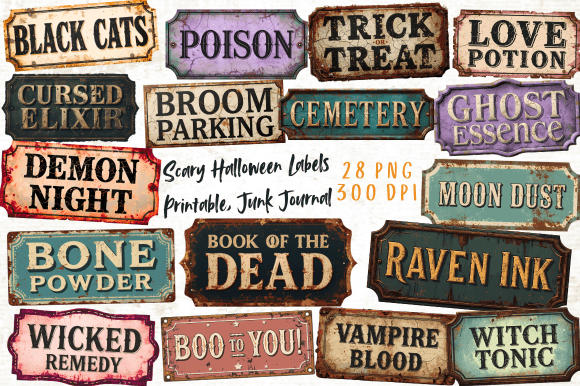 Download Scary Halloween Labels Printable - Label Collection