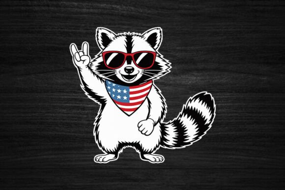 Download Patriotic Funny Raccoon Rock Music Gift - Patriotic Collection