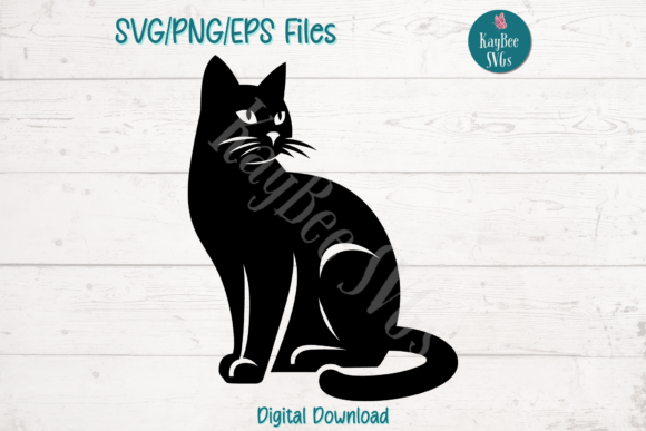 Download Sitting Black Cat SVG Cut File - Black cat svg Collection