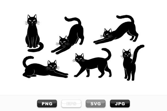 Download Black Cat SVG Clipart Set - Black cat svg Collection