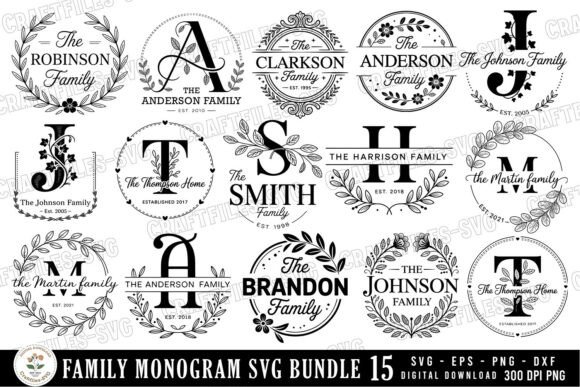 Download Family Monogram SVG Bundle - Family monogram Collection