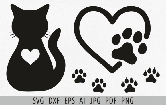 Download Black Cat SVG Cat Silhouette Paw Print - Black cat svg Collection