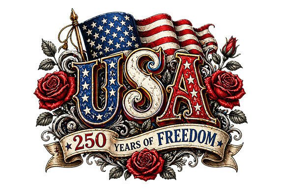 Download USA 250 Years PNG Patriotic Roses Art - Patriotic Collection
