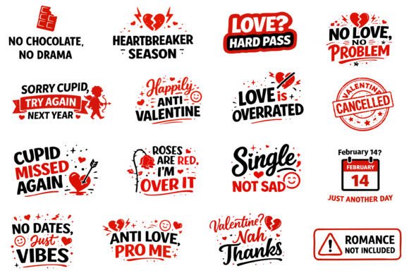 Download Anti Valentines Day Quotes Svg Bundle - Valentine Collection