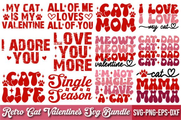Download Retro Cat Valentine’s SVG Bundle - Valentine Collection