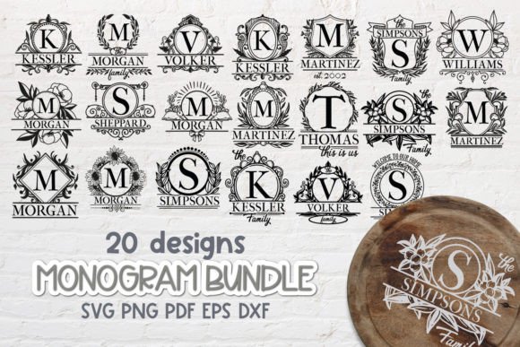 Download Family Monogram Bundle of 20 Designs - Family monogram Collection