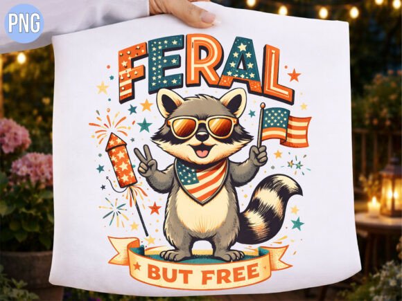 Download Patriotic Funny Feral but Free Raccoon - Patriotic Collection