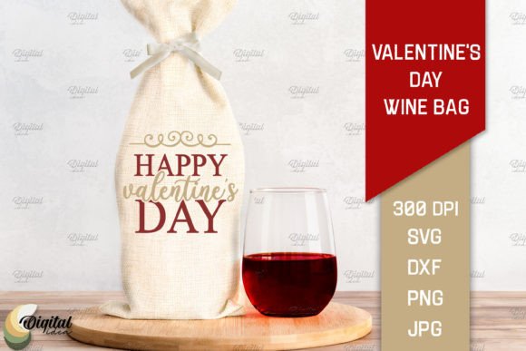 Download Valentine's Day Quotes SVG. Wine Bag SVG - Valentine Collection