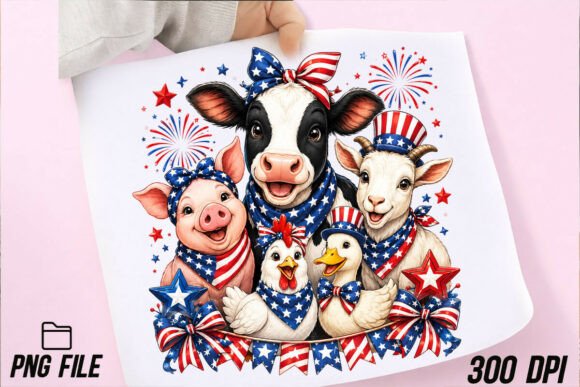 Download Patriotic Farm Animals 4th of July PNG - Patriotic Collection