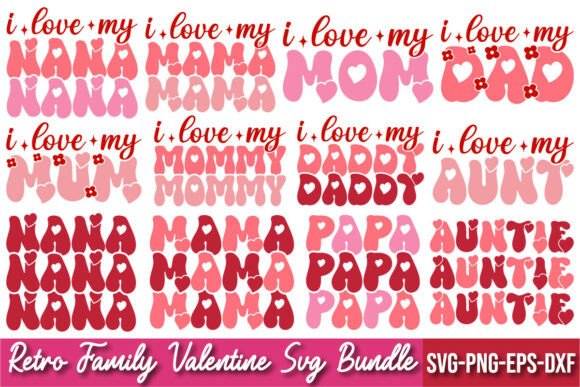 Download Retro Family Valentine's SVG Bundle - Valentine Collection