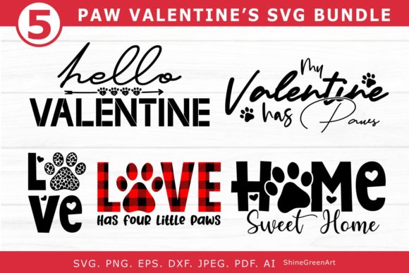 Download Dog Cat Paw Valentines SVG Bundle - Valentine Collection