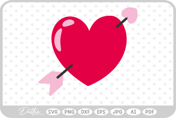 Download Heart Arrow Valentines SVG PNG DXF - Valentine Collection