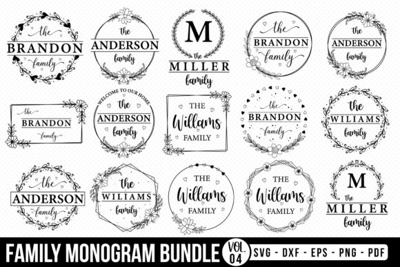 Download Family Monogram SVG Bundle Vol.4 - Family monogram Collection