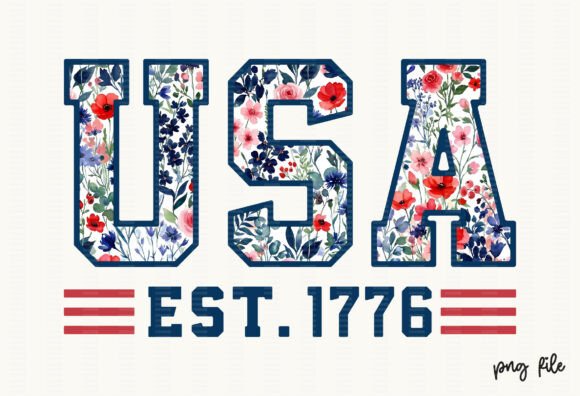 Download Floral USA Est 1776 Patriotic PNG - Premium Resources