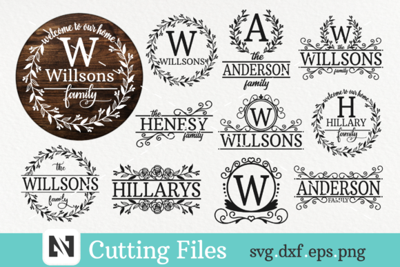 Download Family Monogram Porch Sign Bundle - Family monogram Collection