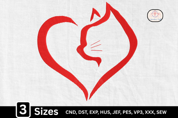 Download Cat Head Line Art Heart Love Valentine - Valentine Collection