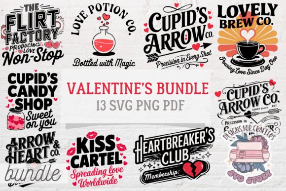 Download Valentine’s SVG Bundle Love Hearts PDF - Valentine Collection