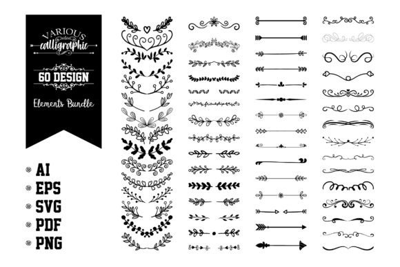Download Various Calligraphic Design Elements Set - Design elements Collection