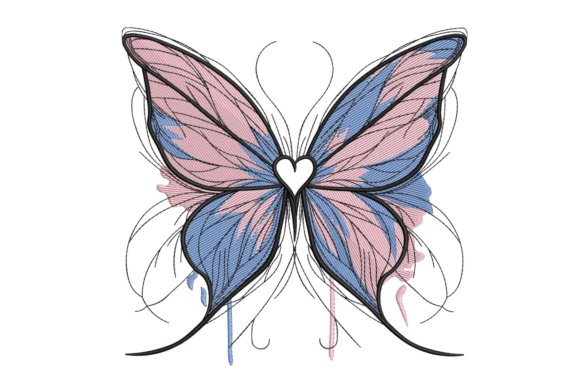 Download Heart Wings Butterfly – Sketch Valentine - Valentine Collection